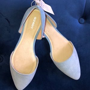 Pastel Blue Suede Flats